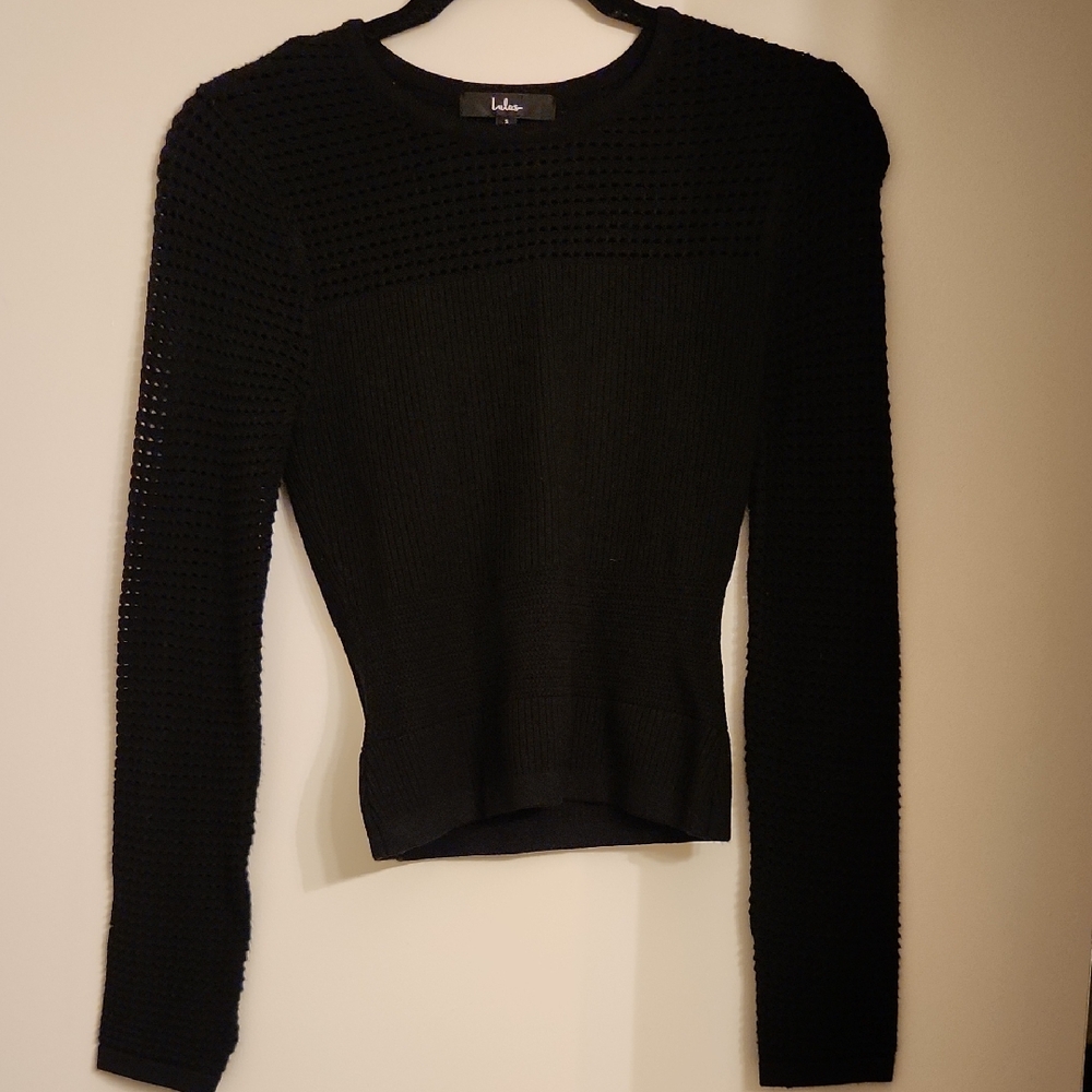 Lulu's Black Textured Knit Top